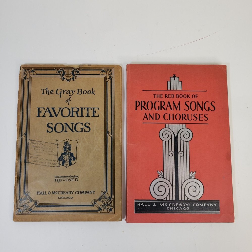 Gray Book of Favorite Songs 1924 & Red Book of Program Songs and Choruses 1933